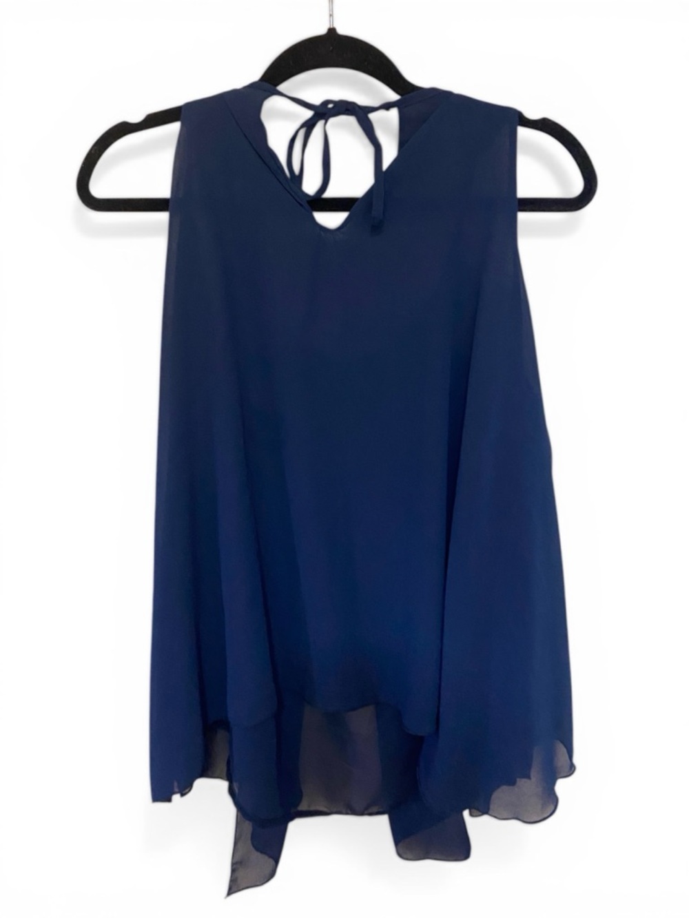 Chiffon Navy Beaded Tie-Back Camisole - Picture 2 of 2